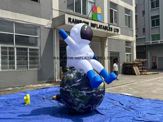 Custom Inflatable Astronaut Sitting on Earth Globe