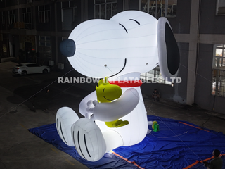 Large Custom LED Inflatable Snoopy and Woodstock for Outdoor Night Advertising