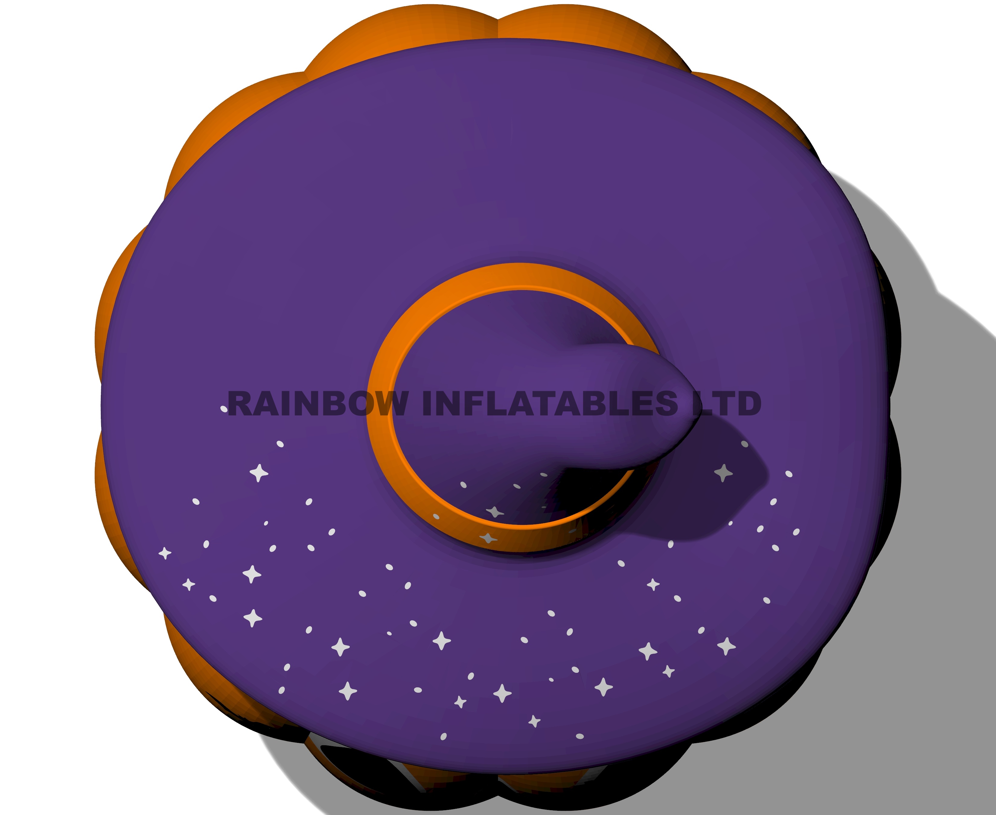 Inflatable Halloween Pumpkin with Purple Witch Hat for Seasonal Decor