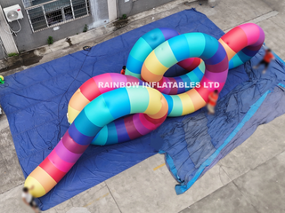 Custom Colorful Inflatable Wavy Tunnel for Amusement Park