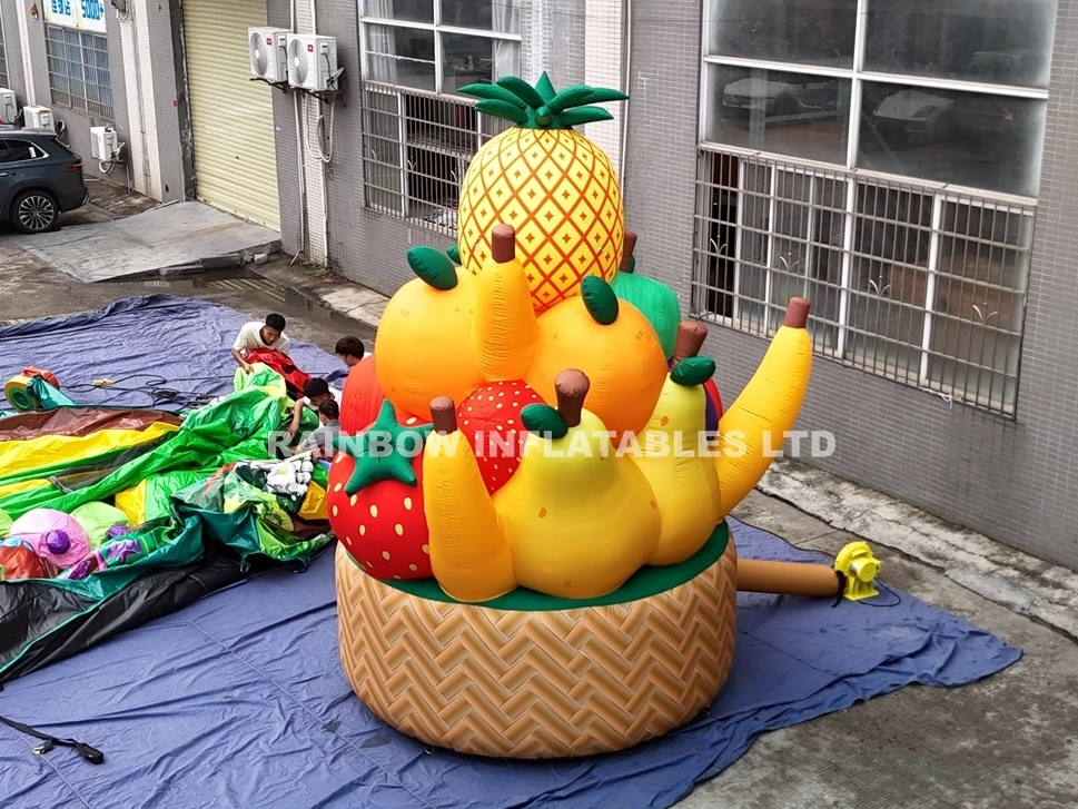 Custom Giant Inflatable Fruit Basket Model for Advertising
