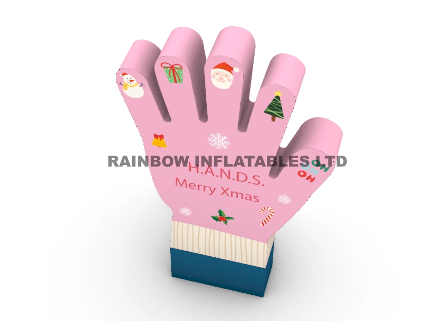 Holiday-Themed Pink Hand Standee for Christmas Photo Opportunities