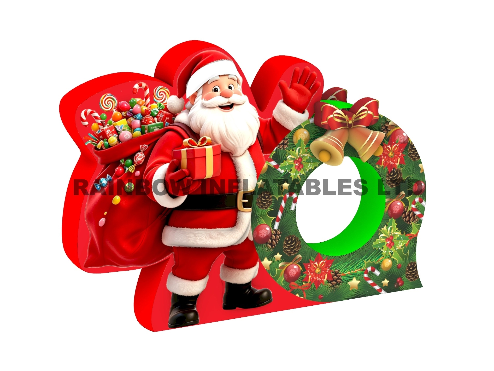 Charming Santa Claus Figurine Waving with Gift Box