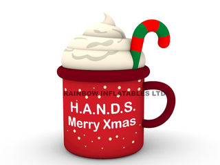 16.4ft Merry Christmas 3D Mug Featuring Whipped Cream & Candy Cane