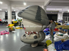 Oxford Fabric Inflatable Cartoon Mushroom Mascot with Striped Scarf