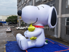Large Custom LED Inflatable Snoopy and Woodstock for Outdoor Night Advertising