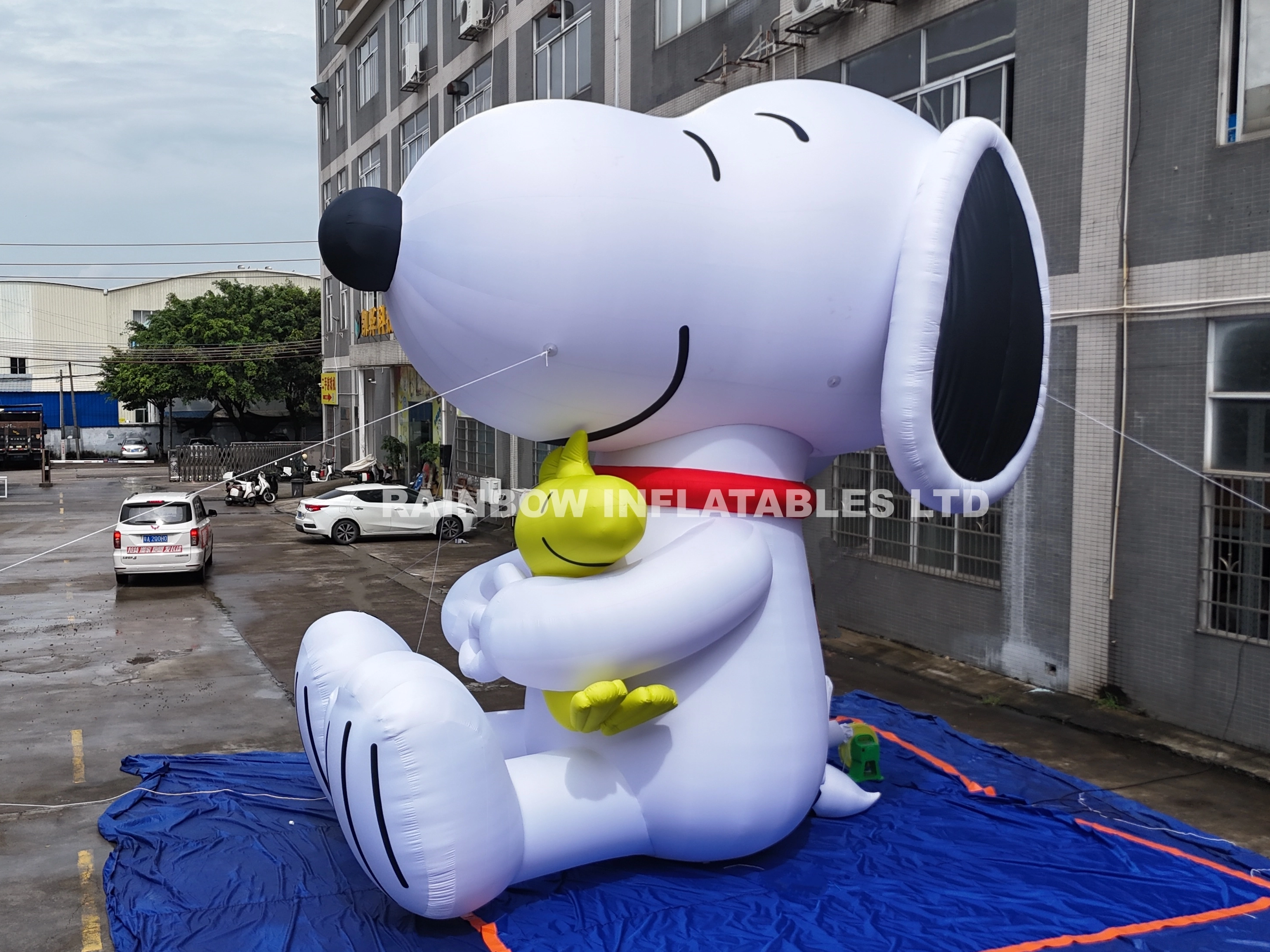 Large Custom LED Inflatable Snoopy and Woodstock for Outdoor Night Advertising