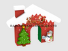 Inflatable Christmas House Archway with Santa Sleigh, Reindeer, Snowman & Tree