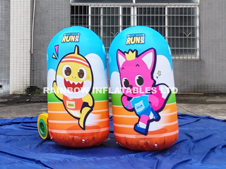 Colorful Inflatable Cartoon Pillars for Race Day Excitement