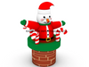 Charming Santa Claus Decoration on Chimney Base with Sweet Treats