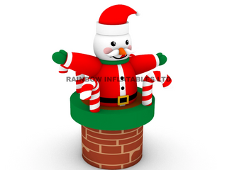 Charming Santa Claus Decoration on Chimney Base with Sweet Treats