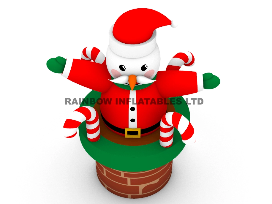 Charming Santa Claus Decoration on Chimney Base with Sweet Treats