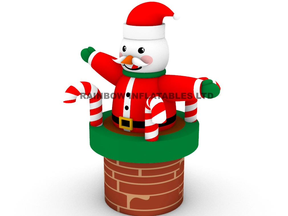 Charming Santa Claus Decoration on Chimney Base with Sweet Treats