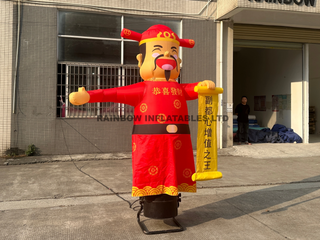 Commercial Grade Oxford Fabric Inflatable God of Wealth Mascot with Blower for Event Promotions