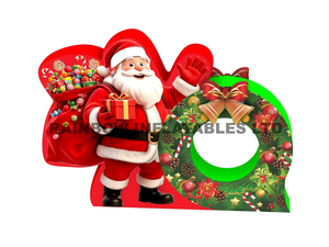 Charming Santa Claus Figurine Waving with Gift Box