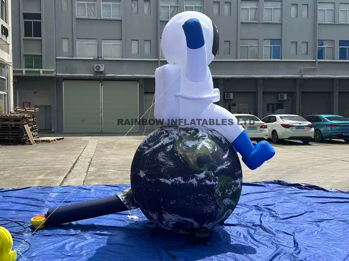 Custom Inflatable Astronaut Sitting on Earth Globe