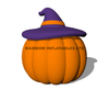 Inflatable Halloween Pumpkin with Purple Witch Hat for Seasonal Decor