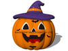 Inflatable Halloween Pumpkin with Purple Witch Hat for Seasonal Decor