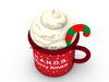 Merry Christmas 3D Mug Featuring Whipped Cream & Candy Cane