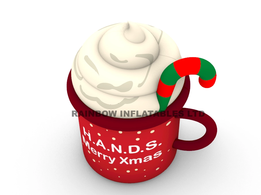 Merry Christmas 3D Mug Featuring Whipped Cream & Candy Cane