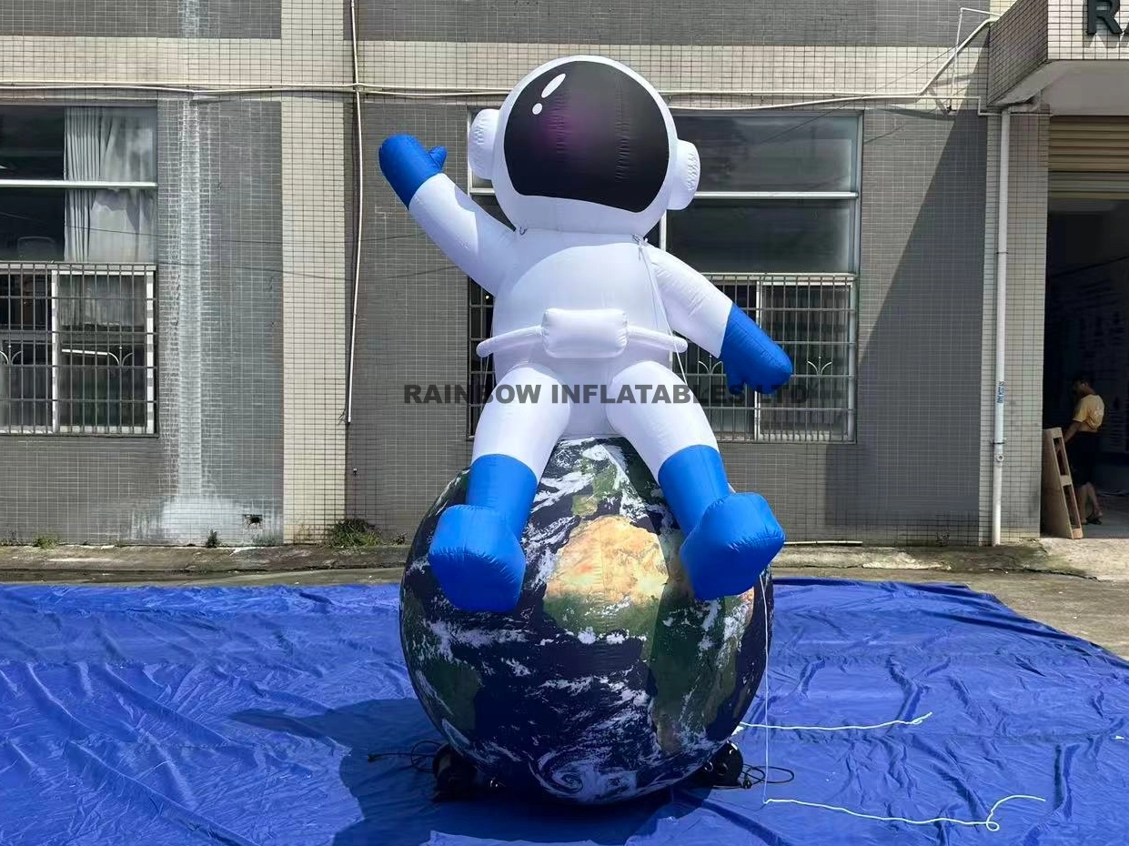 Custom Inflatable Astronaut Sitting on Earth Globe