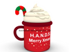 Merry Christmas 3D Mug Featuring Whipped Cream & Candy Cane