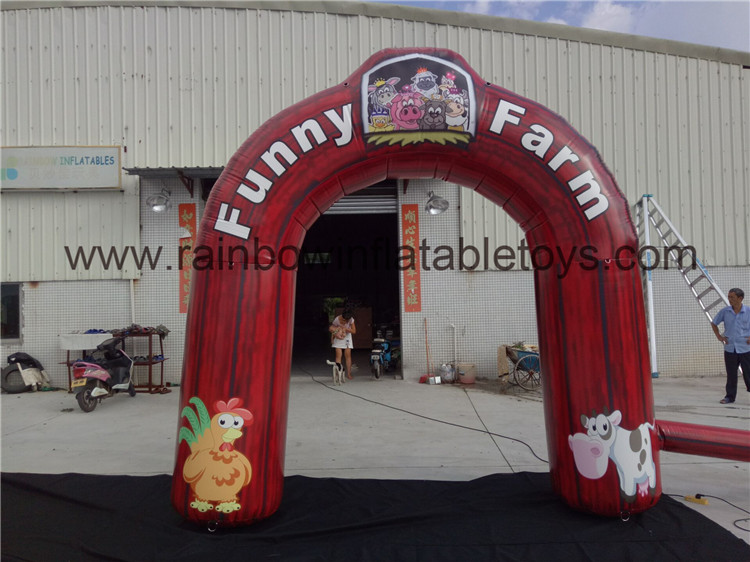 RB21047(3.5x3.5m) Inflatable Red Simple Welcome Arch For Funny Farm